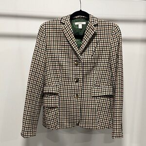 Liz Claiborne Checkered Blazer - Black, Brown, Cream